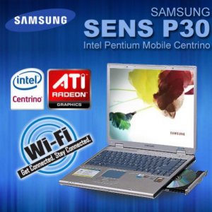 Samsung Sens P30 Intel Pentium Mobile Centrino 1.6GHz / 512MB DDR / 40GB Harddisk / 32MB ATI Radeon Mobility 9200 / Combo Drive [DVD/CDRW]
